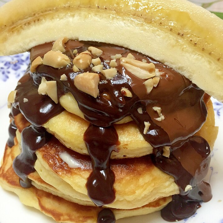 板チョコ1枚で 豆乳チョコバナナ パンケーキ レシピ 作り方 By まめもにお 楽天レシピ 板チョコ1枚で 豆乳チョコバナナ パンケーキ レシピ 作り方 By まめもにお 楽天レシピ